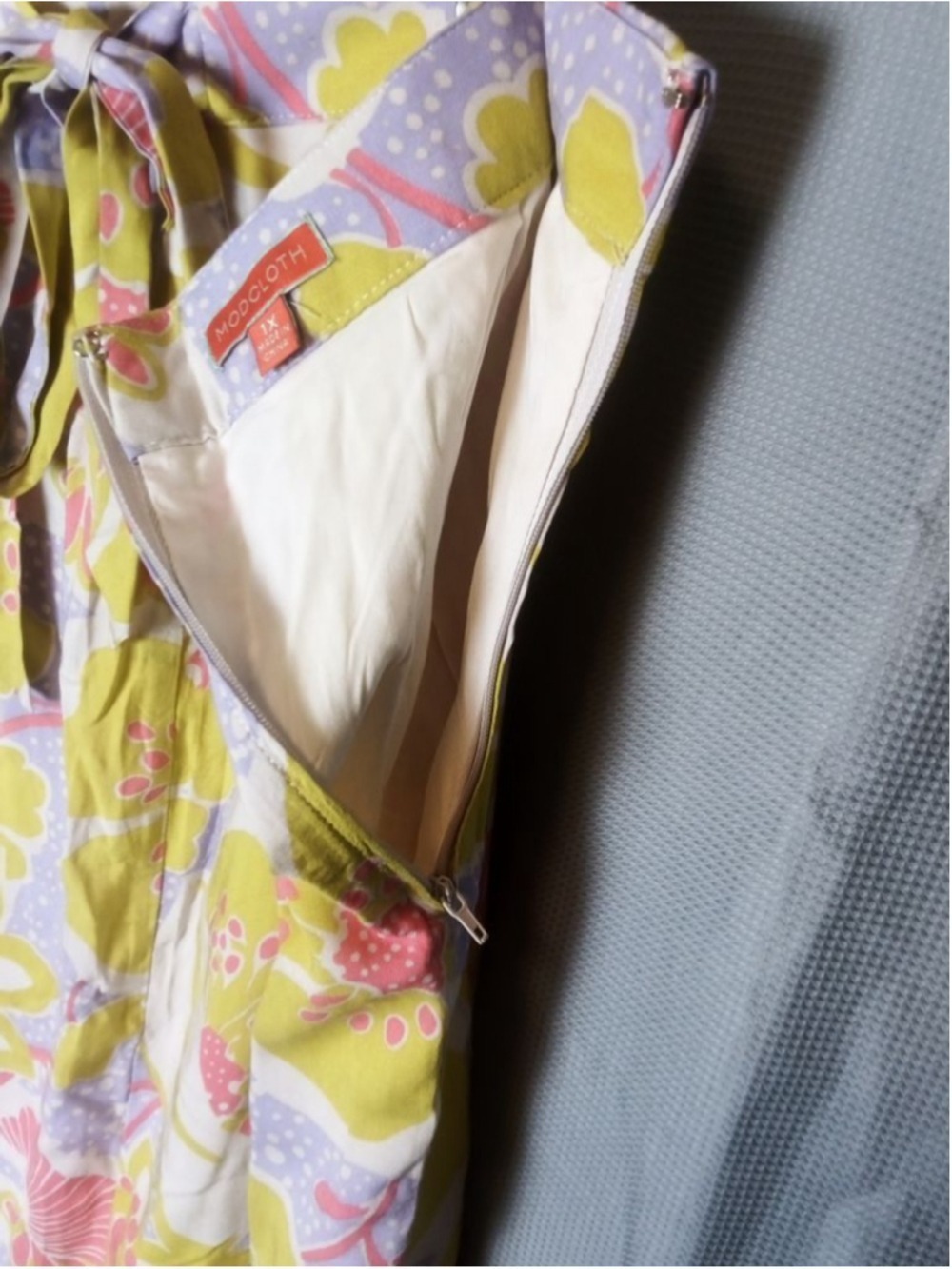 Modcloth Women's Yellow Purple Floral Skirt 1X - Picture 3 of 6